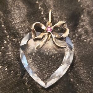 Lenox Swarovski crystal heart with ruby accent pendant